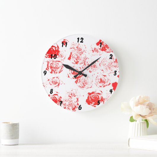 Wall-Uhr mit handgefertigten Rose Große Wanduhr (Zuhause)