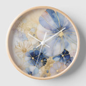 Wall Uhr mit kreativem Bild. Abstrakte Blume (Vorderseite)