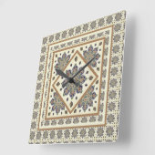 Wall-Uhr mit Medaillon-Stepplook Quadratische Wanduhr (Winkel)