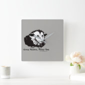 Wall-Uhr mit Possum Quadratische Wanduhr (Zuhause)