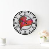Wall-Uhr mit rotem Anthurium Große Wanduhr (Zuhause)