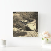 Wall-Uhr, Palmspäne, Ca Quadratische Wanduhr (Zuhause)