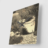 Wall-Uhr, Palmspäne, Ca Quadratische Wanduhr (Winkel)