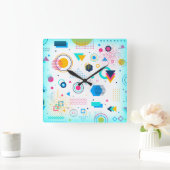 Wall-Uhr Quadratische Wanduhr (Zuhause)