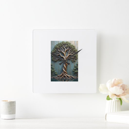 Wall-Uhr Quadratische Wanduhr (Zuhause)