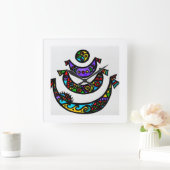 Wall-Uhr Quadratische Wanduhr (Zuhause)