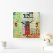 Wall-Uhr Quadratische Wanduhr (Zuhause)