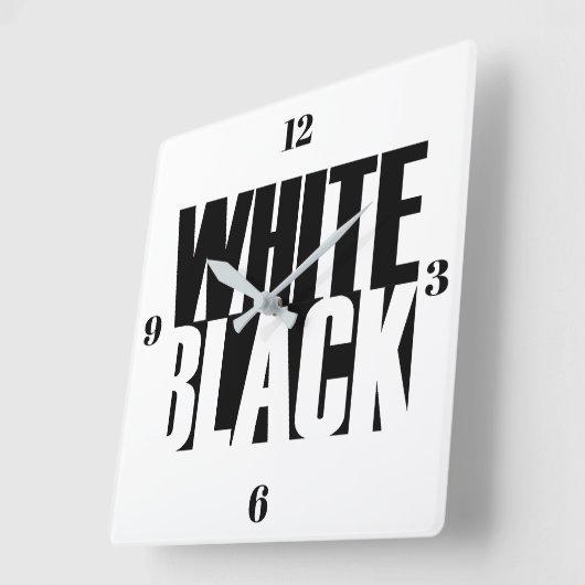 Wall-Uhr - Schwarz-weiß Quadratische Wanduhr (Winkel)