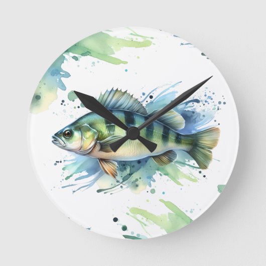 Wall-Uhr - Wasserfarbenserie: Perle Runde Wanduhr (Vorderseite)