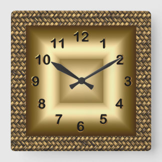 Wall-Uhrenmetall sehen schwarze Bronze Gold 2 Quadratische Wanduhr