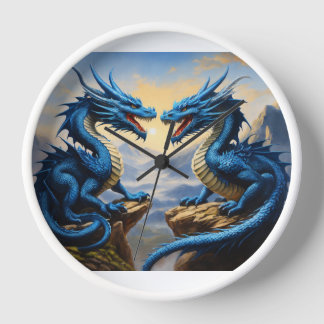 Wall Watch mit Blue Dragon Design Uhr