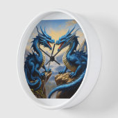 Wall Watch mit Blue Dragon Design Uhr (Winkel)
