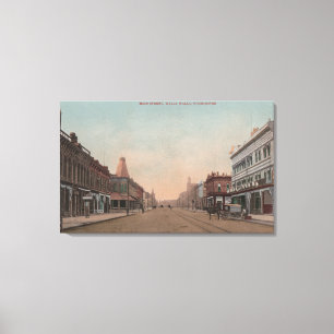 Walla Walla, WA - Blick auf Main St. Leinwanddruck