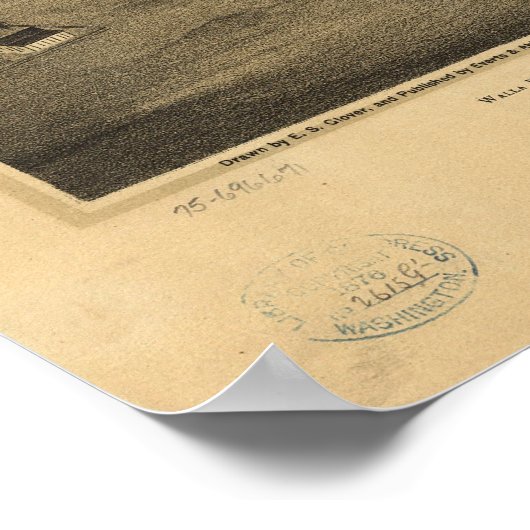 Walla Walla Washington 1876 Antike Panoramabalkart Poster (Ecke)