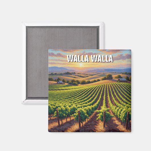 Walla Walla Washington Travel Magnet (Vorderseite/Rückseite)