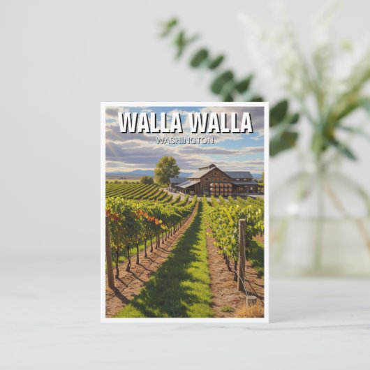 Walla Walla Washington Travel Postkarte (Stehend Vorderseite)