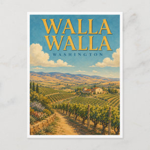 Walla Walla Washington Weinberge GeoSaga Postkarte