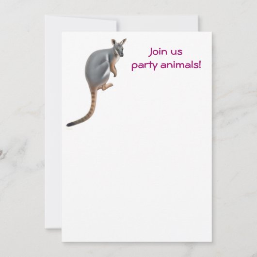 Wallaby Party Einladung (Rückseite)