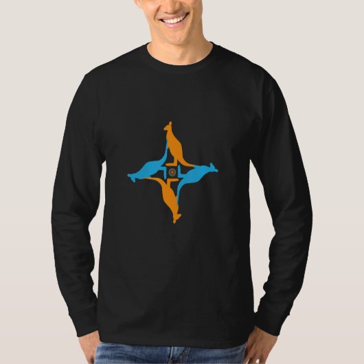 Wallaby-Tier-Mandala-Muster T-Shirt (Vorderseite)