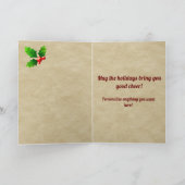 Wallace Abzeichen & Tartan Personalisierte Weihnac Karte (Innenseite)