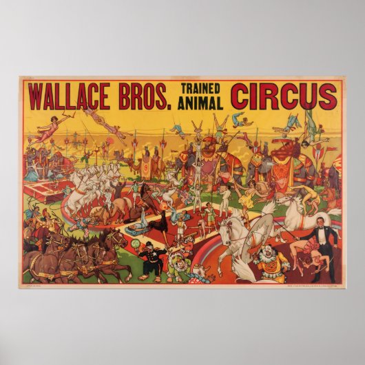 Wallace Bros. Fortgeschrittenes Zirkusposter Poster (Vorne)