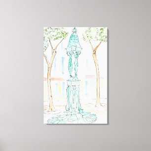 Wallace-Brunnen in der Rue Brea   Paris, Frankreic Leinwanddruck