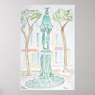 Wallace-Brunnen in der Rue Brea   Paris, Frankreic Poster