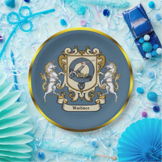 Wallace Clan Abzeichen Blue Personalisiert Paper P Pappteller (Party)