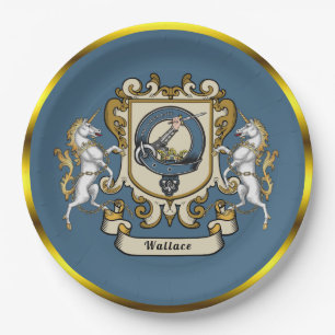 Wallace Clan Abzeichen Blue Personalisiert Paper P Pappteller
