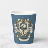 Wallace Clan Abzeichen Blue Personalisiert Pappbecher (Vorderseite)