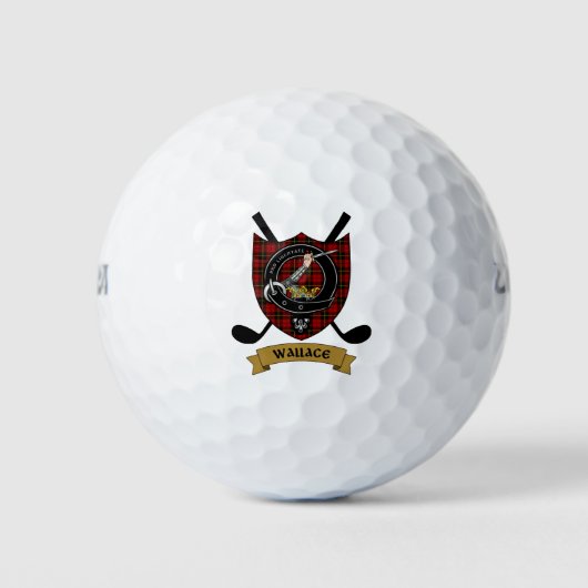 Wallace Clan Abzeichen & Crossed Golfball (Vorderseite)