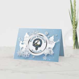 Wallace Clan Abzeichen Happy Holidays Karte