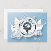 Wallace Clan Abzeichen mit den weißen Flaggen Wint Postkarte (Vorne/Hinten)