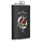 Wallace Clan Abzeichen mit schwarzem Imitat Lederm Flachmann (Rechts)