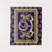 Wallace Clan Abzeichen Personalisiert Blue Wandteppich (Vorderseite)