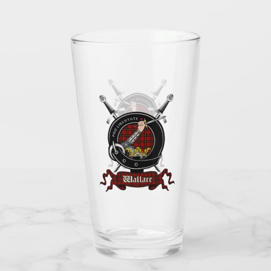 Wallace Clan Abzeichen Pint Glass Glas (Rückseite)