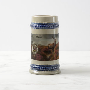 Wallace Clan Abzeichen & Stag Personalisiert Bierglas