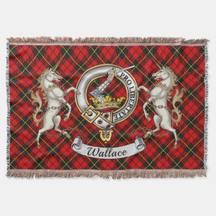 Wallace Clan Abzeichen & Tartan Decke
