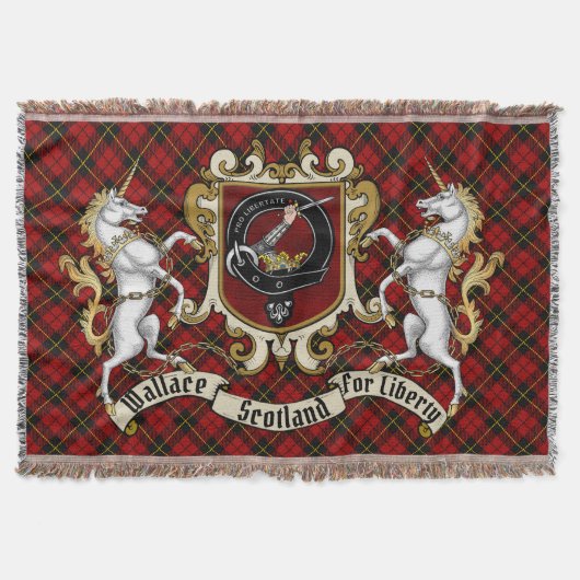 Wallace Clan Abzeichen & Tartan Decke (Vorderseite)