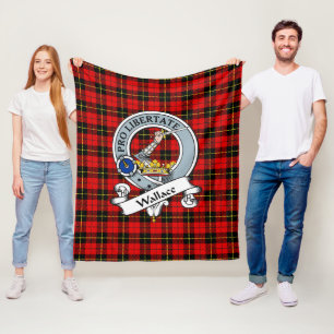Wallace Clan Abzeichen Tartan Kariert Fleecedecke
