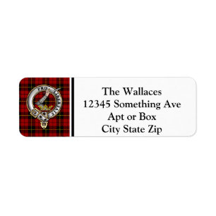 Wallace Clan Abzeichen & Tartan Personalisiert Lab