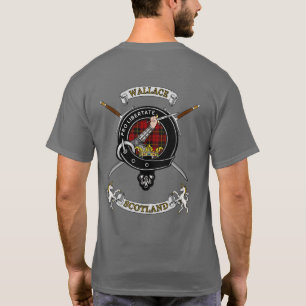 Wallace-Clan-Abzeichen-Tartan & Schwerter (Rücken) T-Shirt