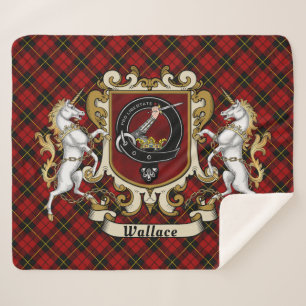Wallace Clan Abzeichen & Tartan Sherpadecke