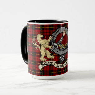 Wallace Clan Abzeichen & Tartan  Tasse