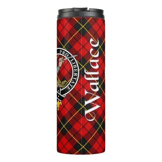 Wallace Clan Abzeichen & Tartan Thermosbecher (Rückseite)