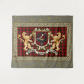 Wallace Clan Abzeichen & Tartan w/Lions Tapestry Wandteppich (Vorderseite (Horizontal))