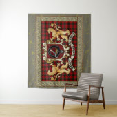 Wallace Clan Abzeichen & Tartan w/Lions Tapestry Wandteppich (Beispiel)