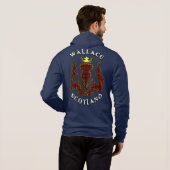 Wallace Clan Abzeichen & Tartan w/Motto Hoodie (Schwarz voll)
