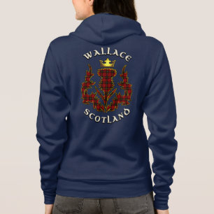 Wallace Clan Abzeichen & Tartan w/Motto Hoodie