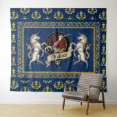 Wallace Clan Abzeichen & Tartan w/Unicorns Wandteppich (Beispiel (Horizontal))